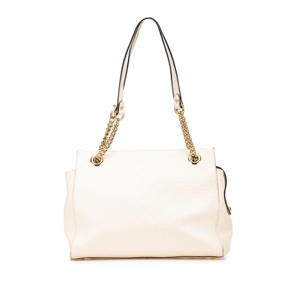Gucci B Gucci White Calf Leather Medium Guccissima Soft Shoulder Bag Italy