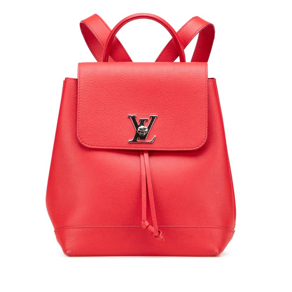 Louis Vuitton B Louis Vuitton Red Calf Leather Taurillon Lockme Backpack France