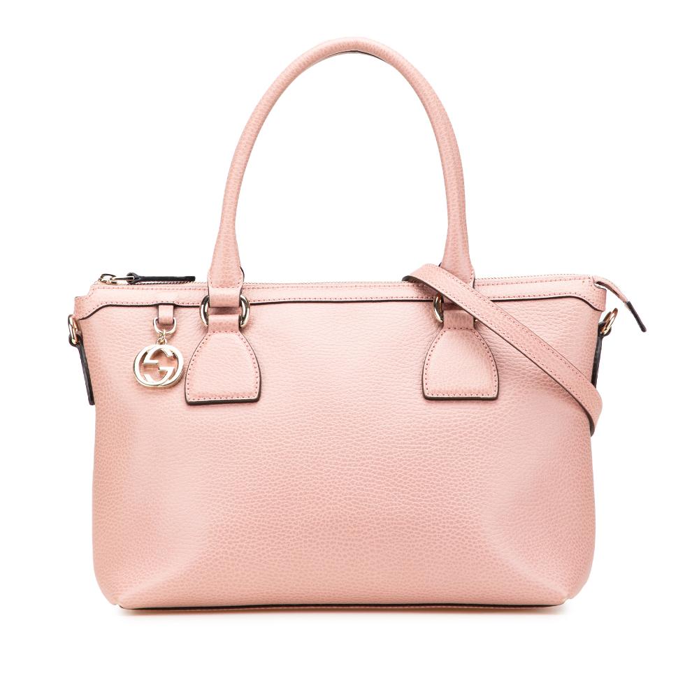 Gucci B Gucci Pink Light Pink Calf Leather Dollar skin GG Charm Satchel Italy