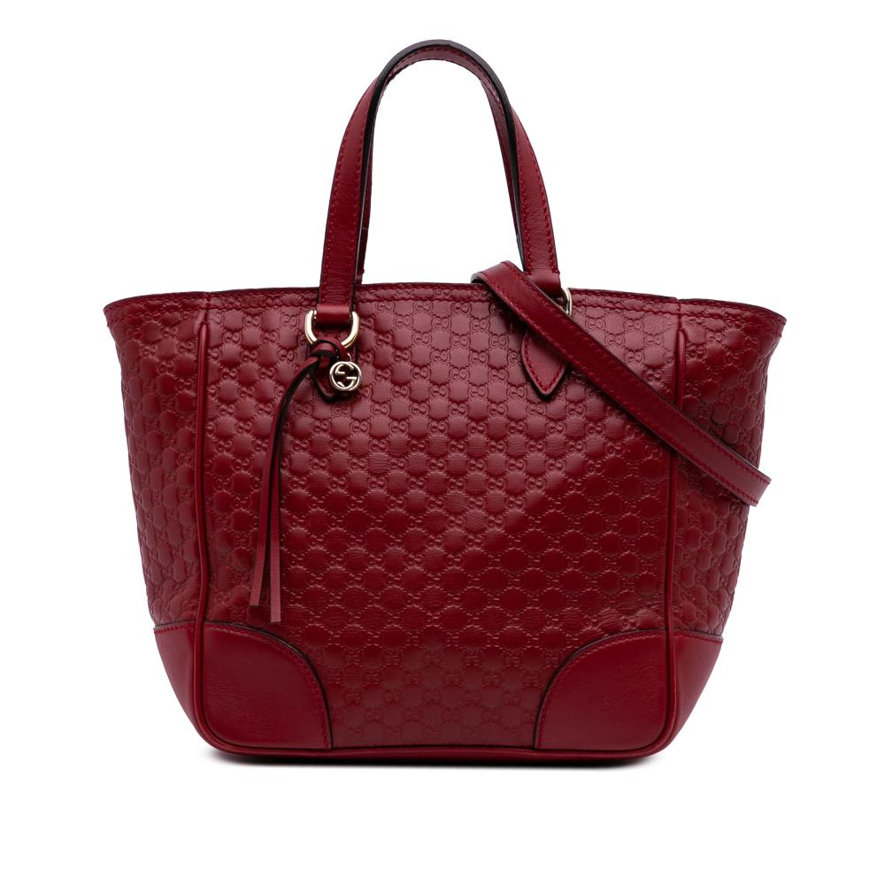 Gucci B Gucci Red Calf Leather Small Microguccissima Bree Satchel Italy