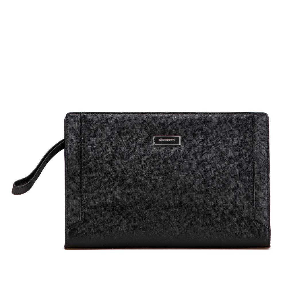 Burberry B Burberry Black Calf Leather Clutch Italy