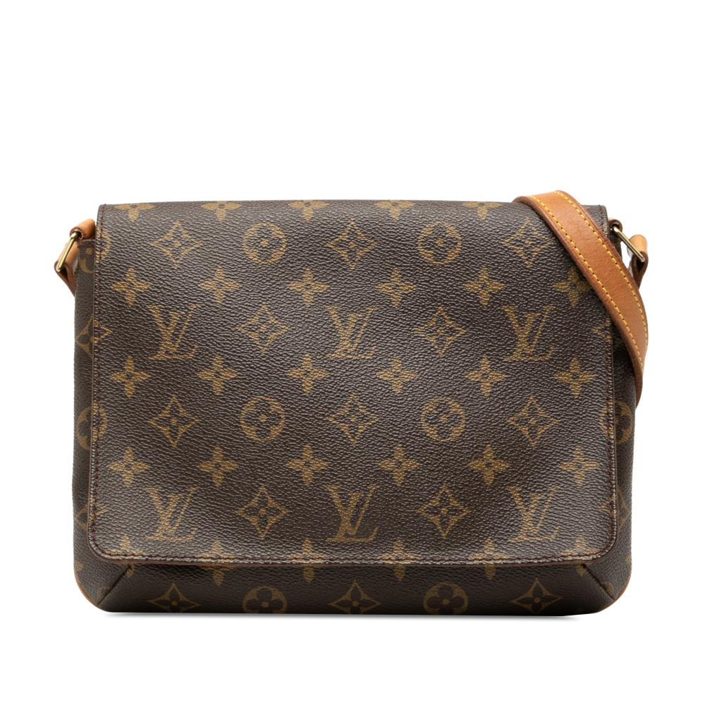 Louis Vuitton B Louis Vuitton Brown Monogram Canvas Fabric Monogram Musette Tango Short Strap France