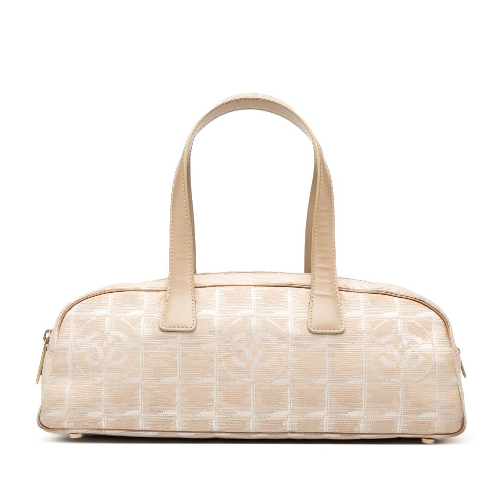 Chanel B Chanel Brown Beige Nylon Fabric New Travel Line Handbag Italy