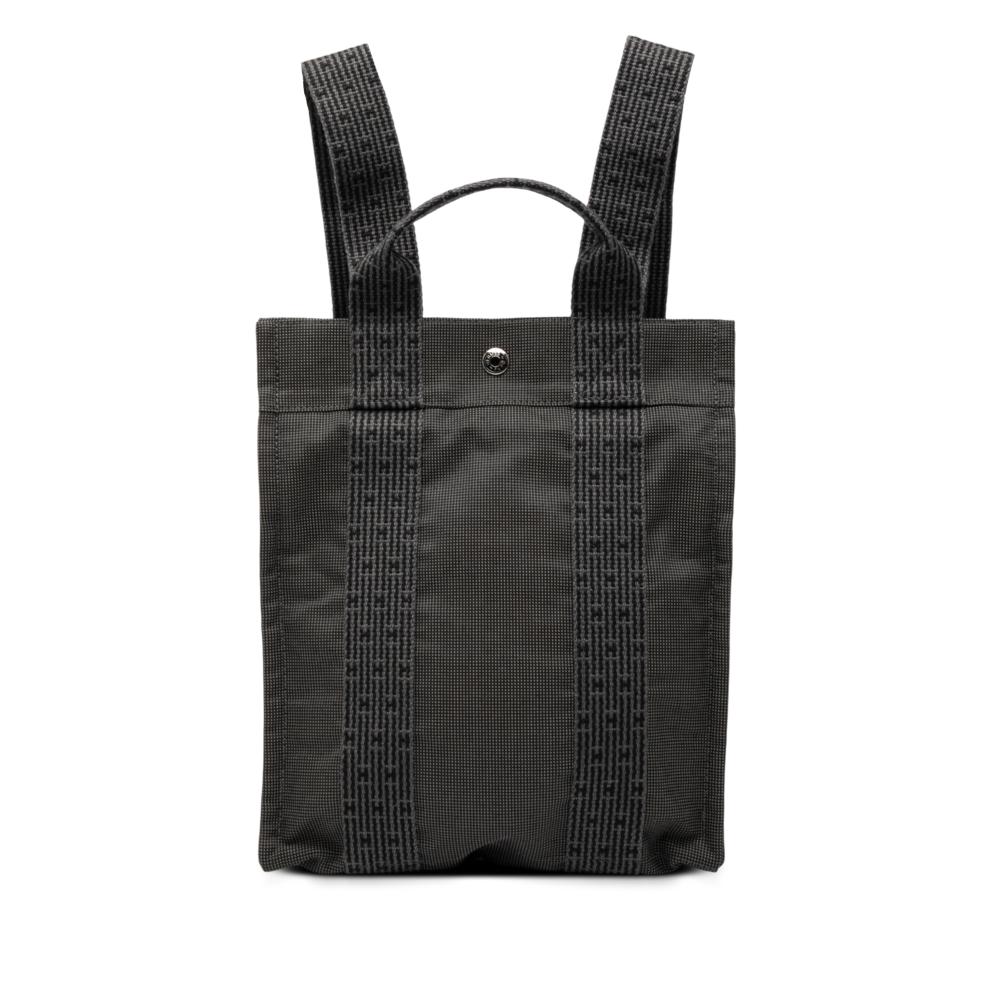 Hermès AB Hermès Gray Canvas Fabric Herline Backpack PM France