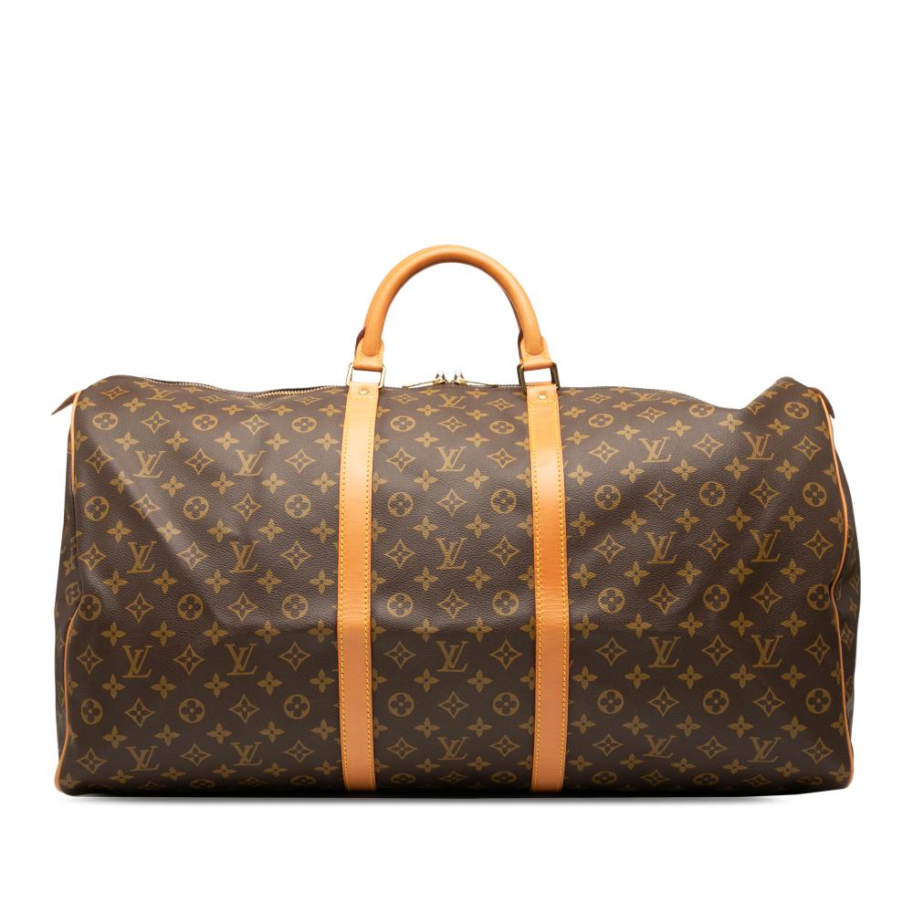 Louis Vuitton B Louis Vuitton Brown Monogram Canvas Fabric Monogram Keepall 60 France