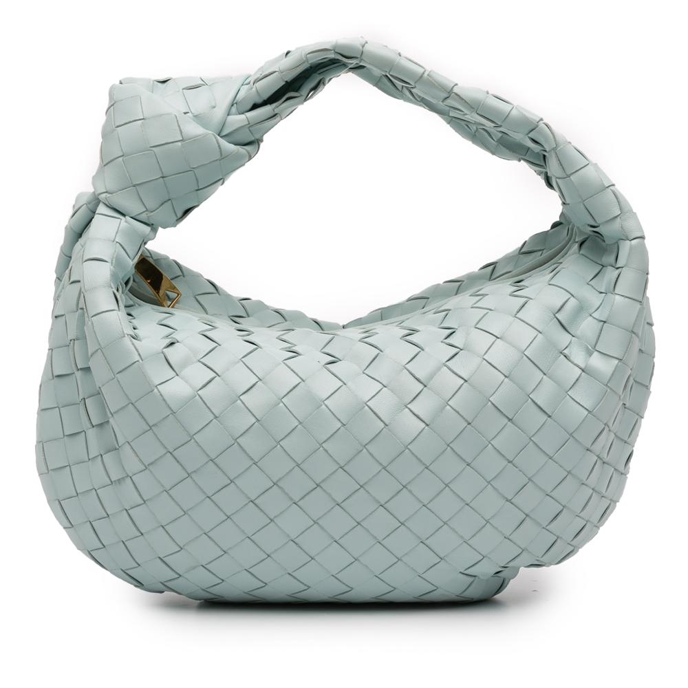 Bottega Veneta AB Bottega Veneta Blue Light Blue Nappa Leather Leather Teen Nappa Intrecciato Jodie Italy