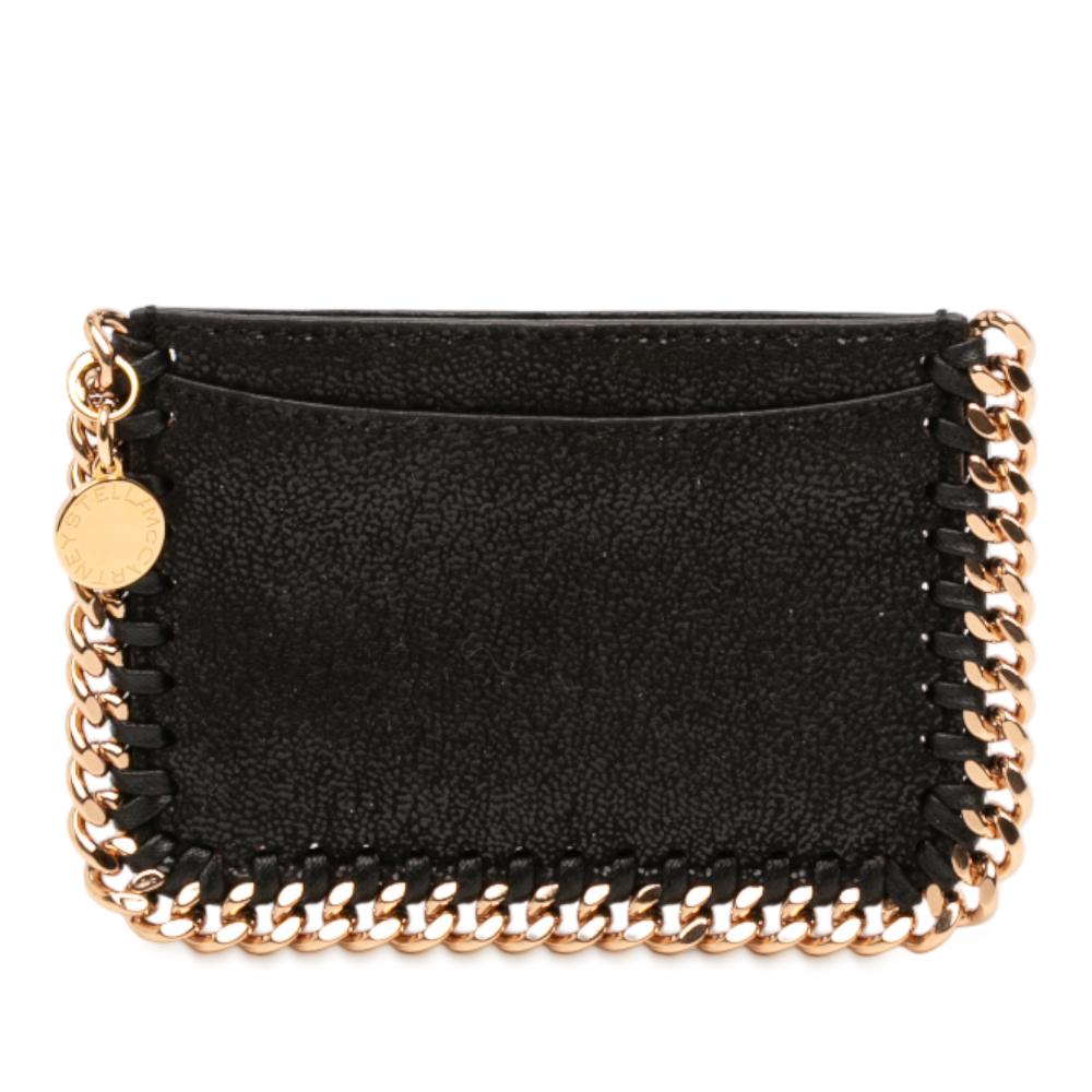 Stella McCartney AB Stella McCartney Black Polyester Fabric Falabella Shaggy Deer Card Holder Italy