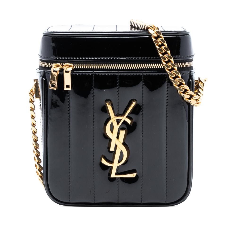 Saint Laurent B Saint Laurent Black Patent Leather Leather Patent Vicky Vanity Bag Italy