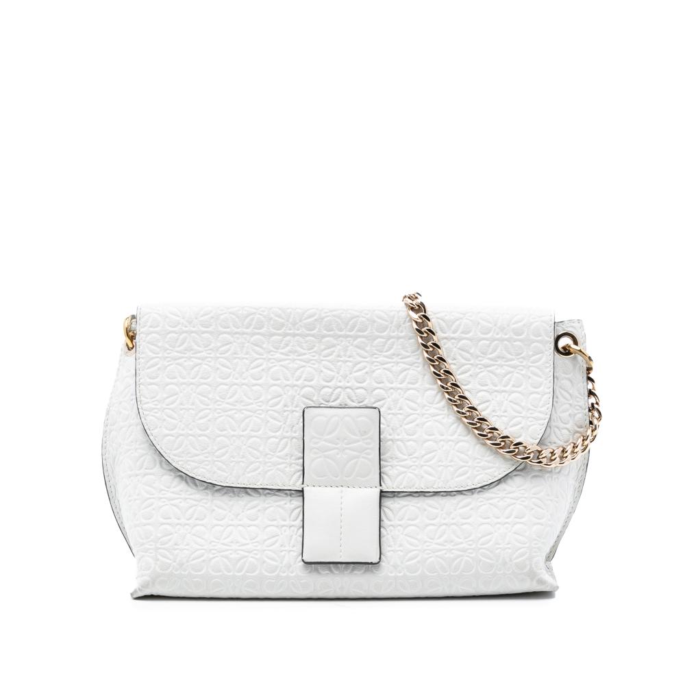 Loewe B LOEWE White Calf Leather Repeat Anagram Avenue Crossbody Spain