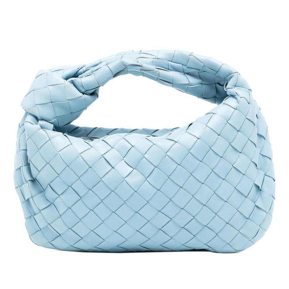 Bottega Veneta AB Bottega Veneta Blue Light Blue Nappa Leather Leather Mini Nappa Intrecciato Jodie Italy