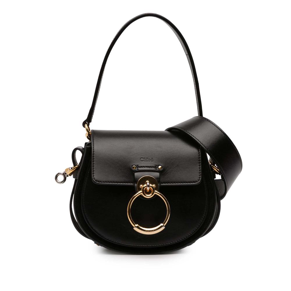 Chloé B Chloé Black Calf Leather Small Tess Satchel Italy