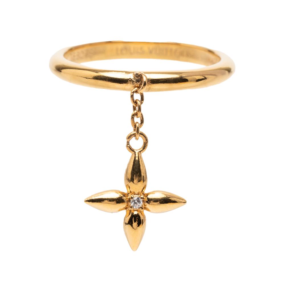 Louis Vuitton B Louis Vuitton Gold Gold Plated Metal Louisette Signature Ring Italy