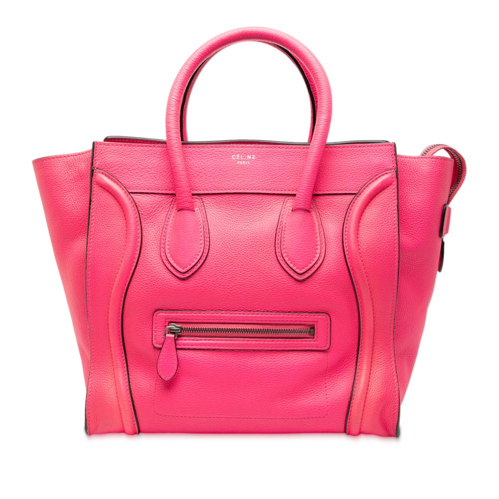 Celine B Celine Pink Hot Pink Calf Leather Mini Luggage Tote Italy