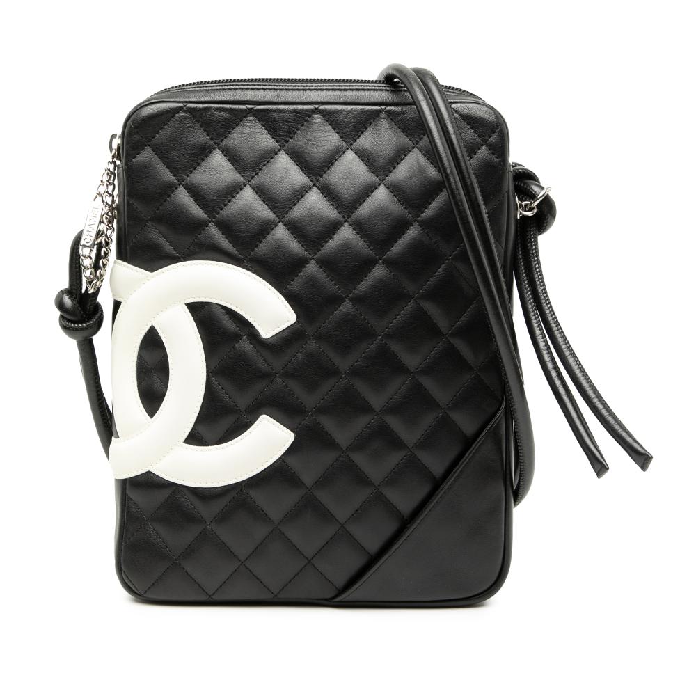 Chanel B Chanel Black Lambskin Leather Leather Quilted Lambskin Cambon Ligne Crossbody Italy