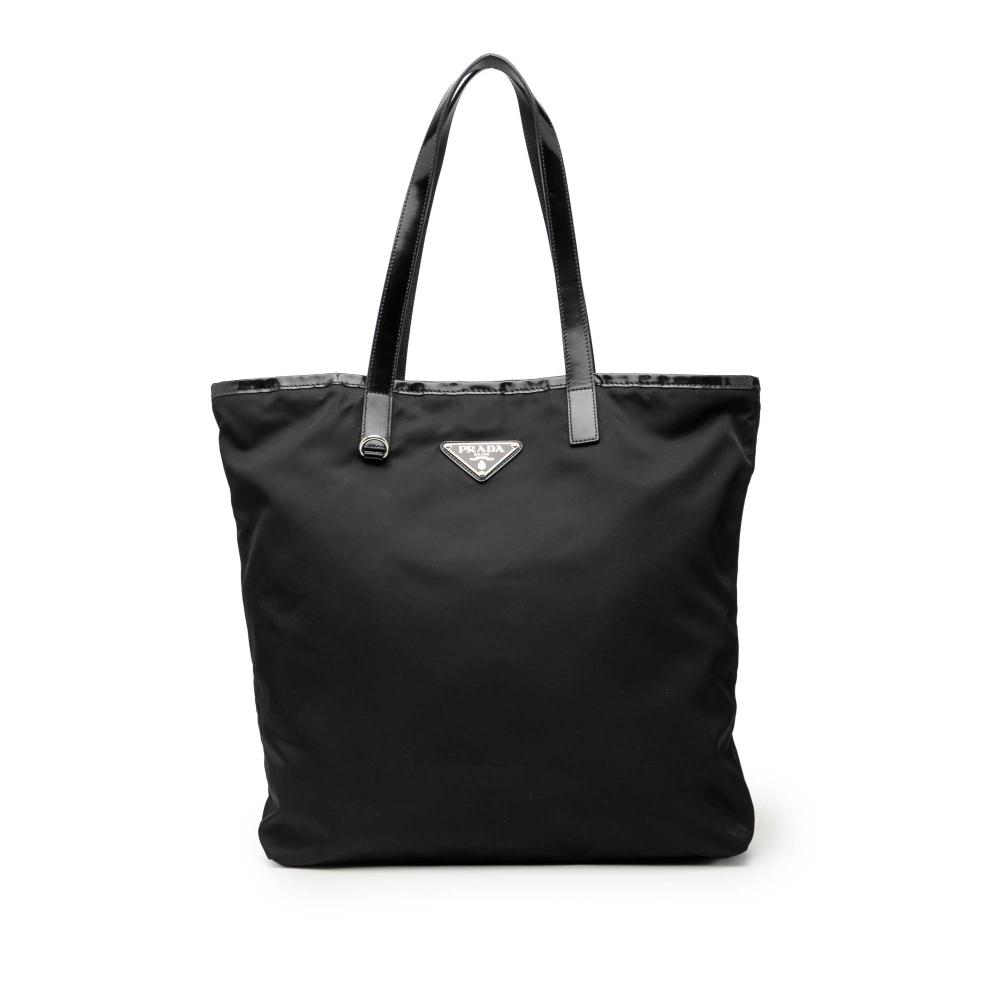 Prada B Prada Black Nylon Fabric Tessuto Tote Italy
