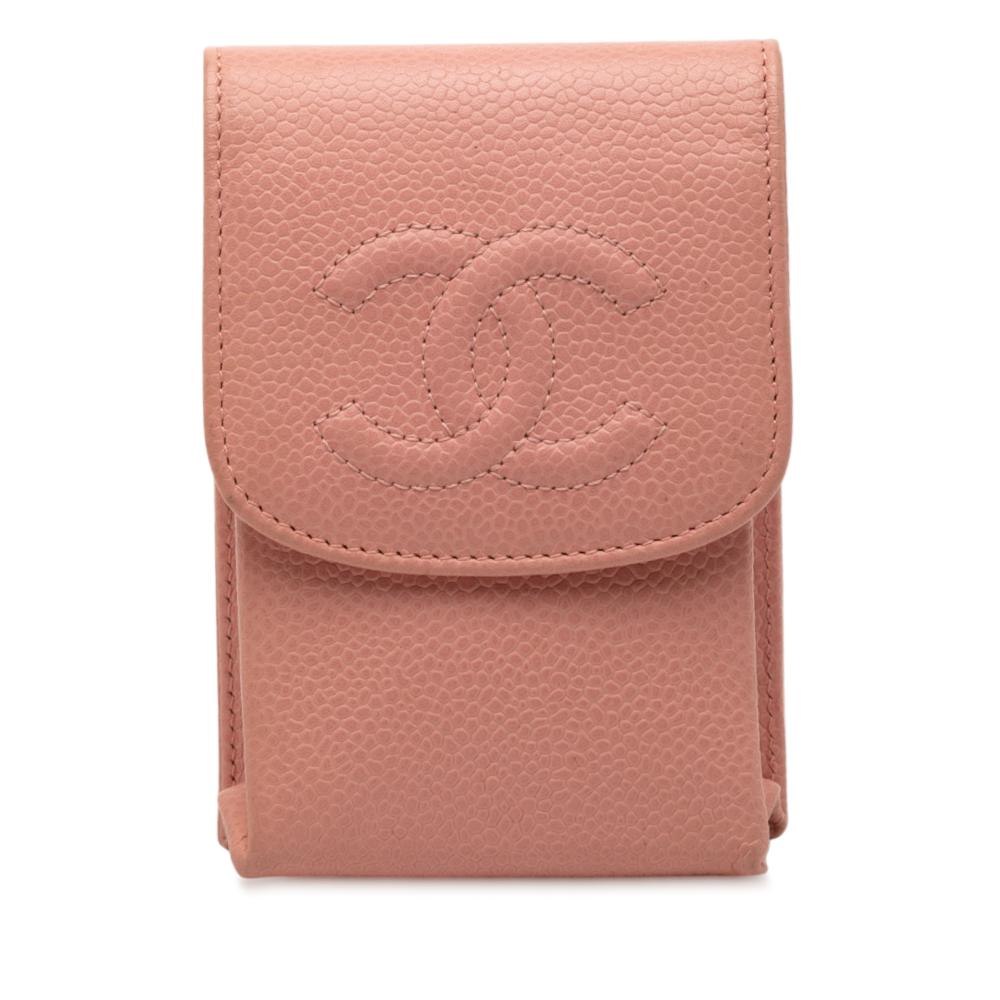 Chanel AB Chanel Pink Caviar Leather Leather CC Caviar Cigarette Case Italy