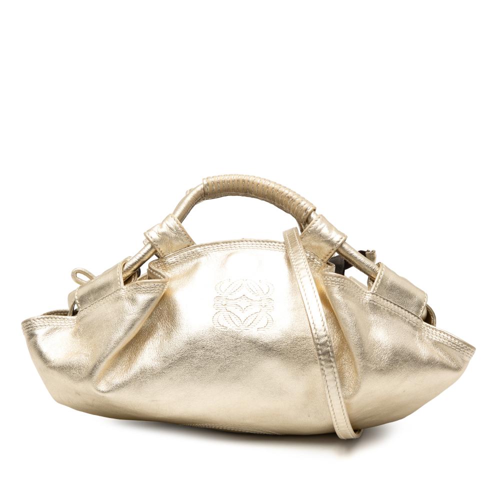 Loewe AB LOEWE Gold Nappa Leather Leather Metallic Nappa Aire Satchel Spain