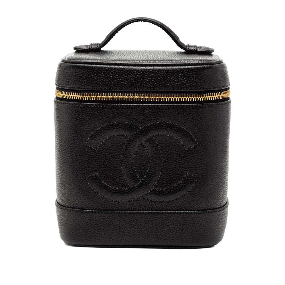 Chanel AB Chanel Black Caviar Leather Leather CC Caviar Vanity Case France