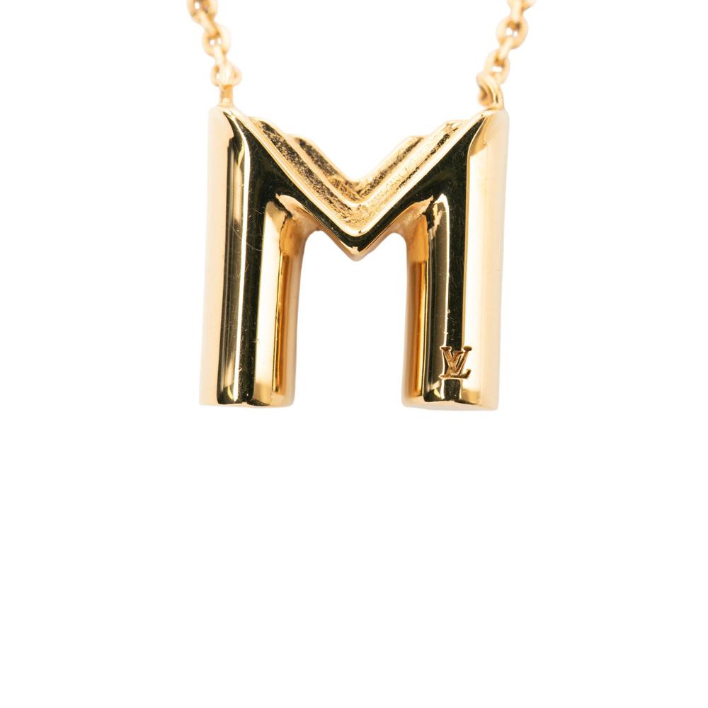 Louis Vuitton AB Louis Vuitton Gold Gold Plated Metal LV and Me Letter M Necklace Italy