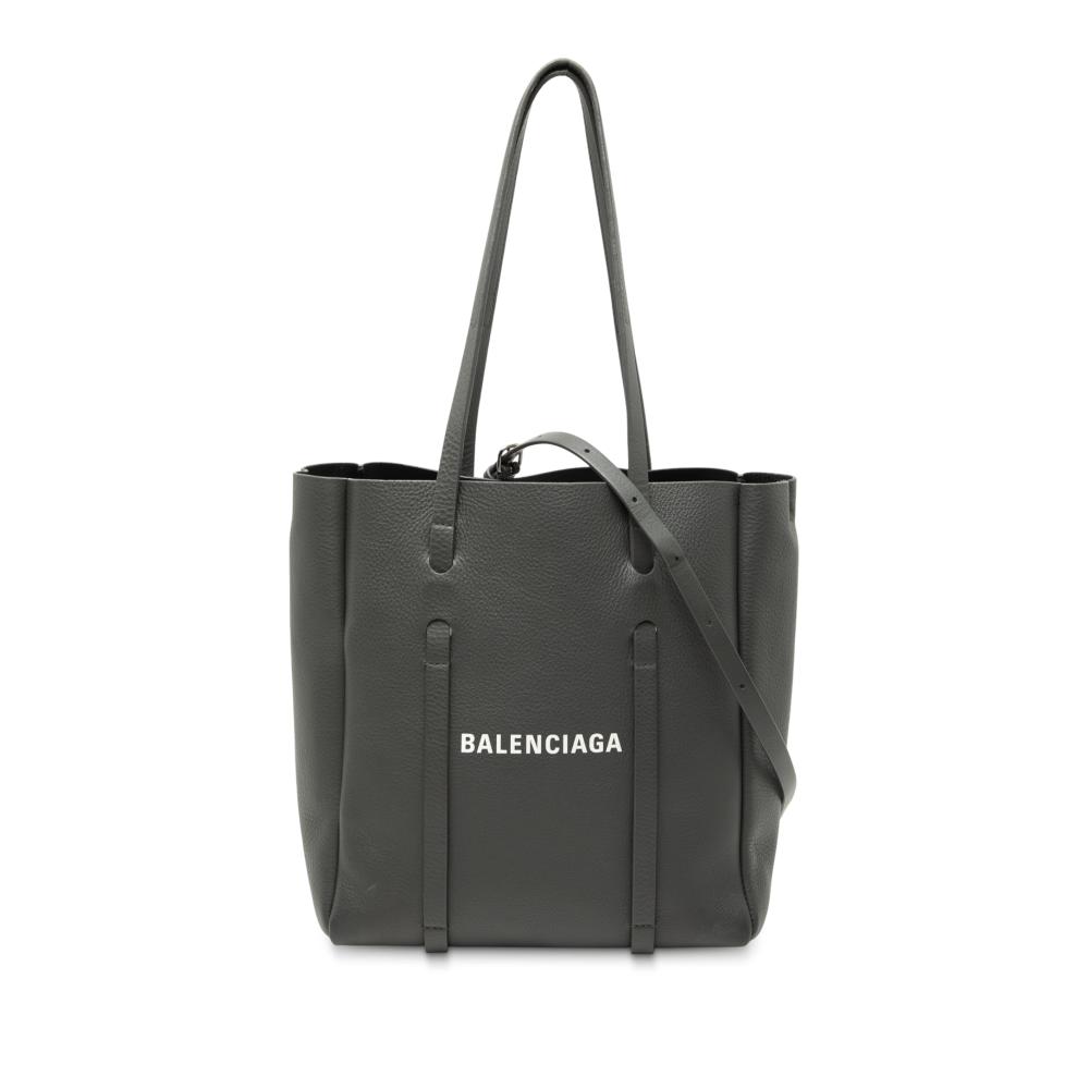 Balenciaga B Balenciaga Gray Dark Gray Calf Leather XS Everyday Tote Italy