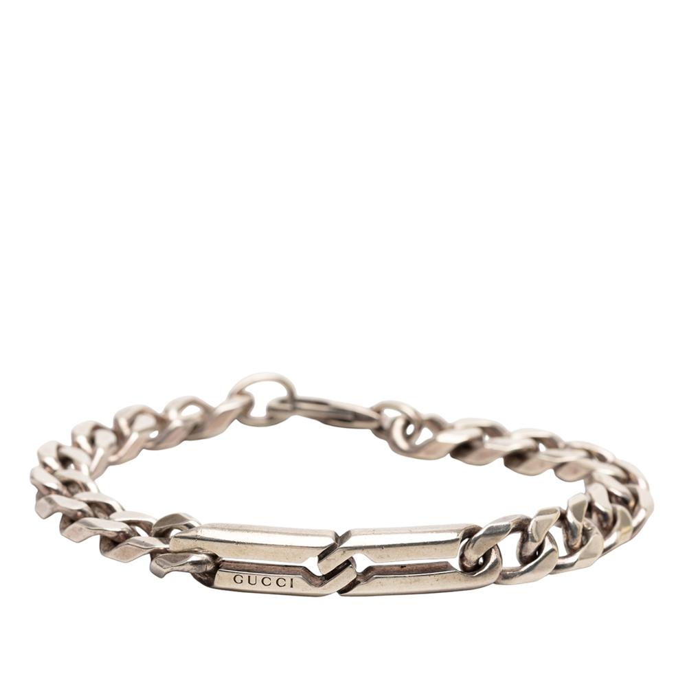 Gucci AB Gucci Silver SV925 / Sterling Silver Metal Sterling Silver Infinity Knot Chain Bracelet Italy