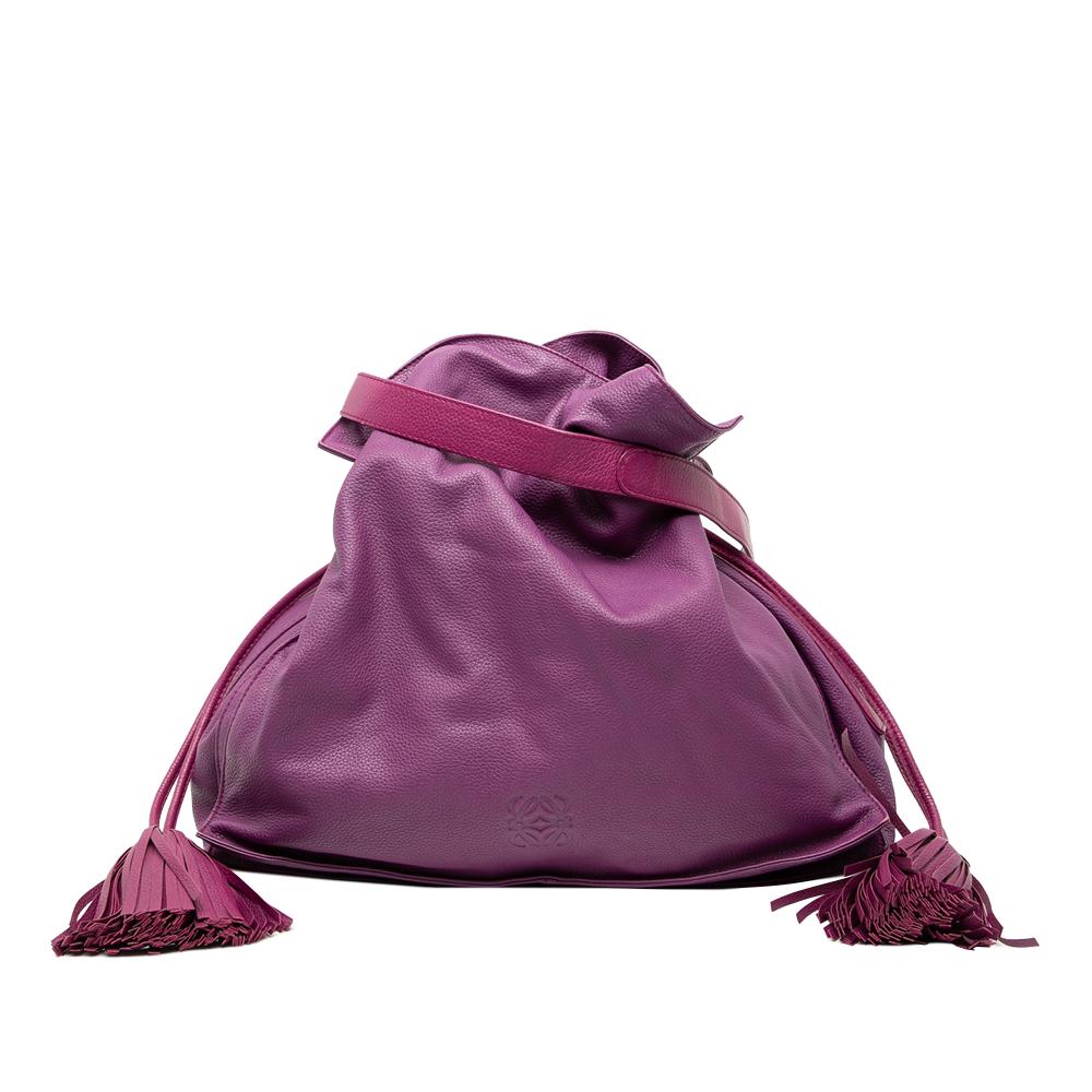 Loewe B LOEWE Purple Dark Purple Calf Leather skin Flamenco Tassel 36 Spain