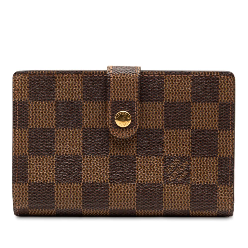 Louis Vuitton B Louis Vuitton Brown Damier Canvas Fabric Damier Ebene French Purse Wallet France