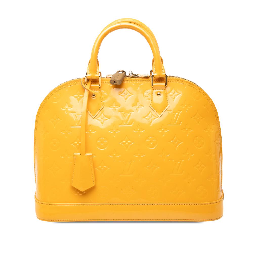 Louis Vuitton B Louis Vuitton Yellow Mustard Vernis Leather Leather Monogram Vernis Alma PM France