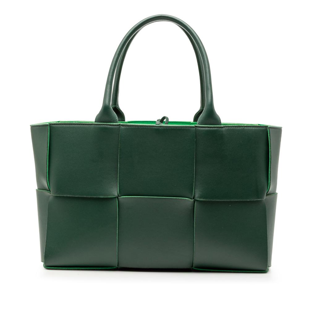 Bottega Veneta B Bottega Veneta Green Dark Green Nappa Leather Leather Small Nappa Maxi Intrecciato Arco Tote Italy