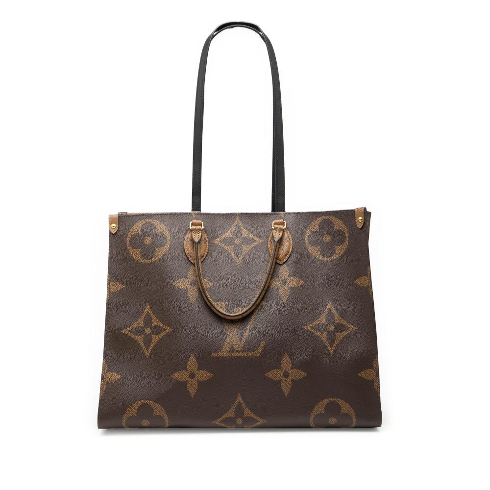 Louis Vuitton B Louis Vuitton Brown Monogram Canvas Fabric Monogram Reverse Giant OnTheGo GM France