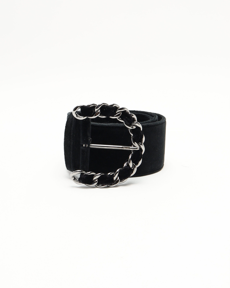 Chanel Velour Belt, Size 80