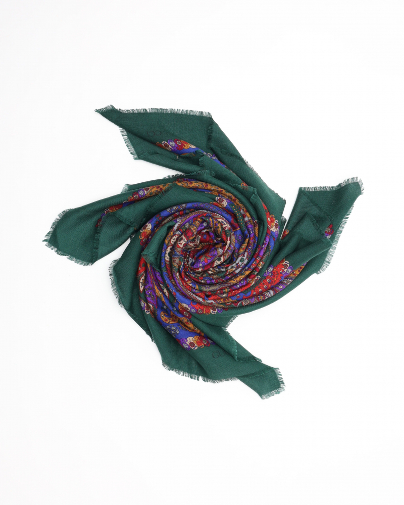 Gucci Vintage Wool Silk Scarf