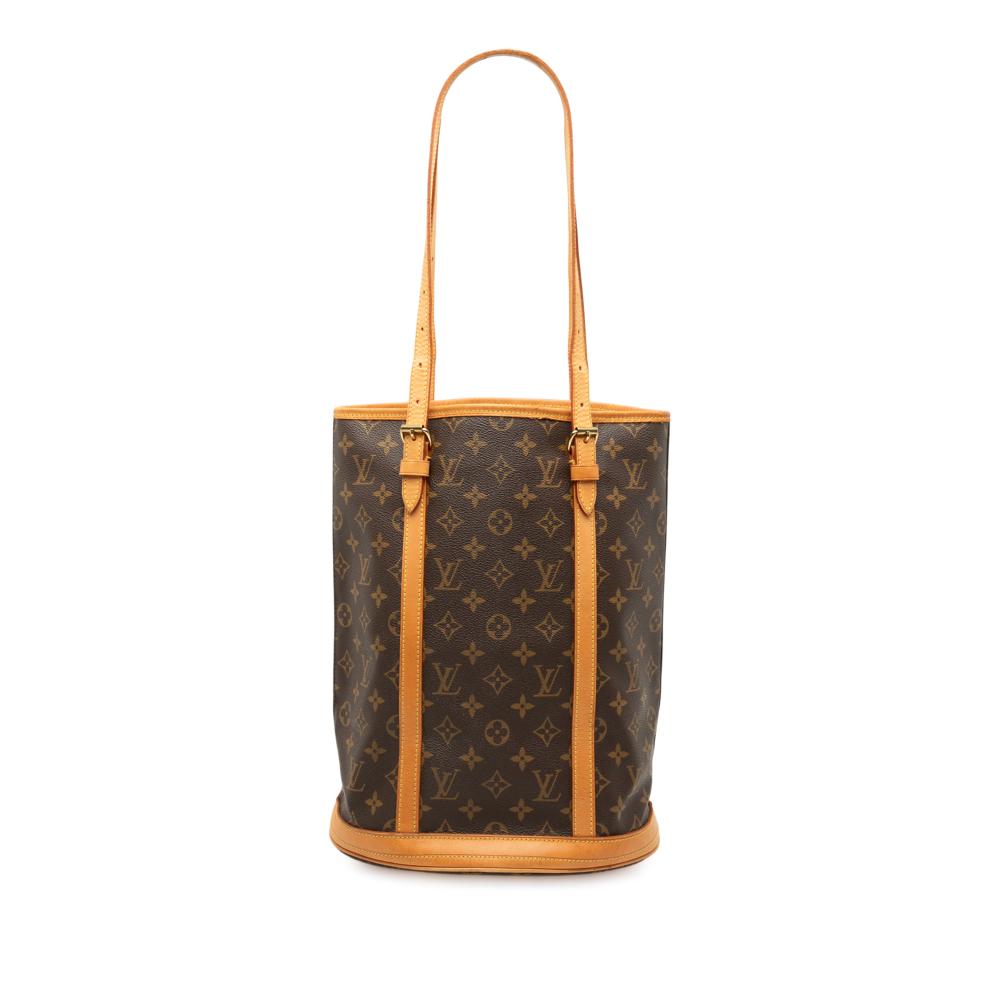 Louis Vuitton B Louis Vuitton Brown Monogram Canvas Fabric Monogram Bucket GM France