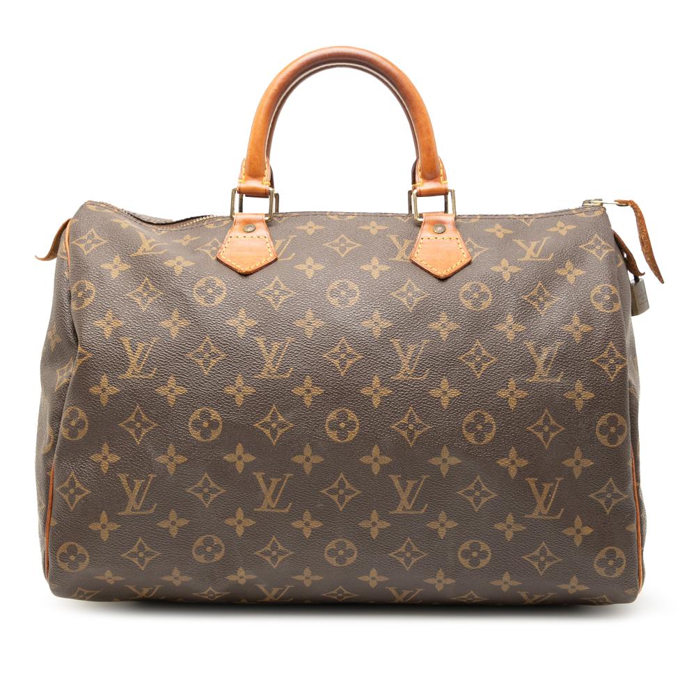 Louis Vuitton B Louis Vuitton Brown Monogram Canvas Fabric Monogram Speedy 35 France