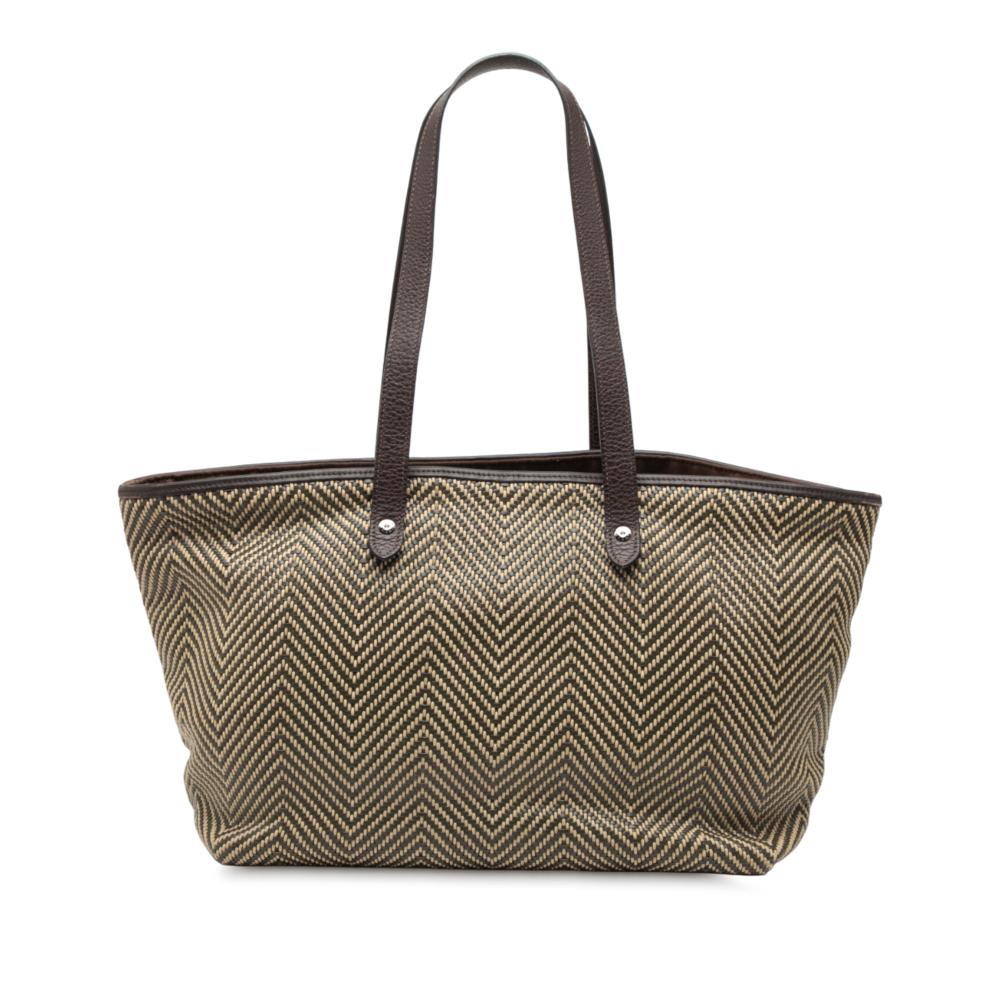 Hermès AB Hermès Brown Dark Brown Polyester Fabric and Leather Chennai MM India