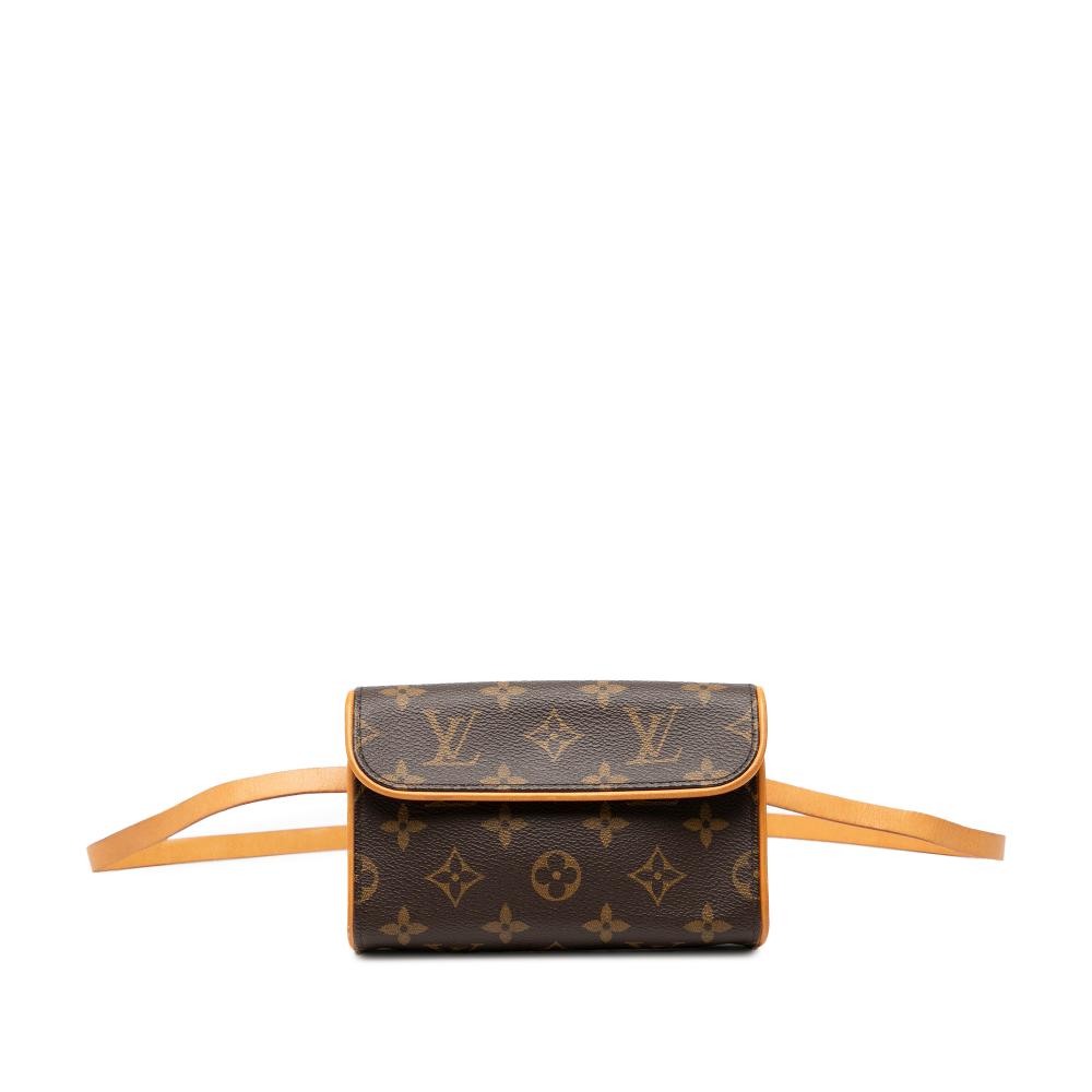 Louis Vuitton B Louis Vuitton Brown Monogram Canvas Fabric Monogram Pochette Florentine France