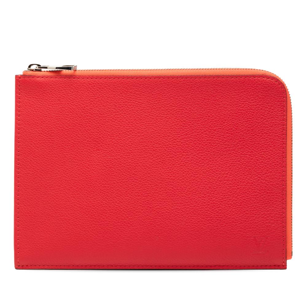 Louis Vuitton AB Louis Vuitton Red Calf Leather Taurillon Pochette Jour PM Italy