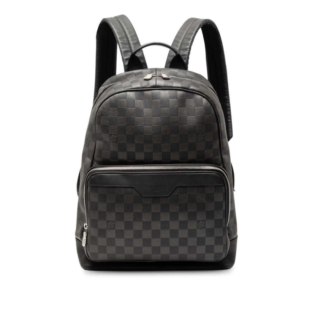 Louis Vuitton B Louis Vuitton Black Calf Leather Damier Infini Campus Backpack Spain