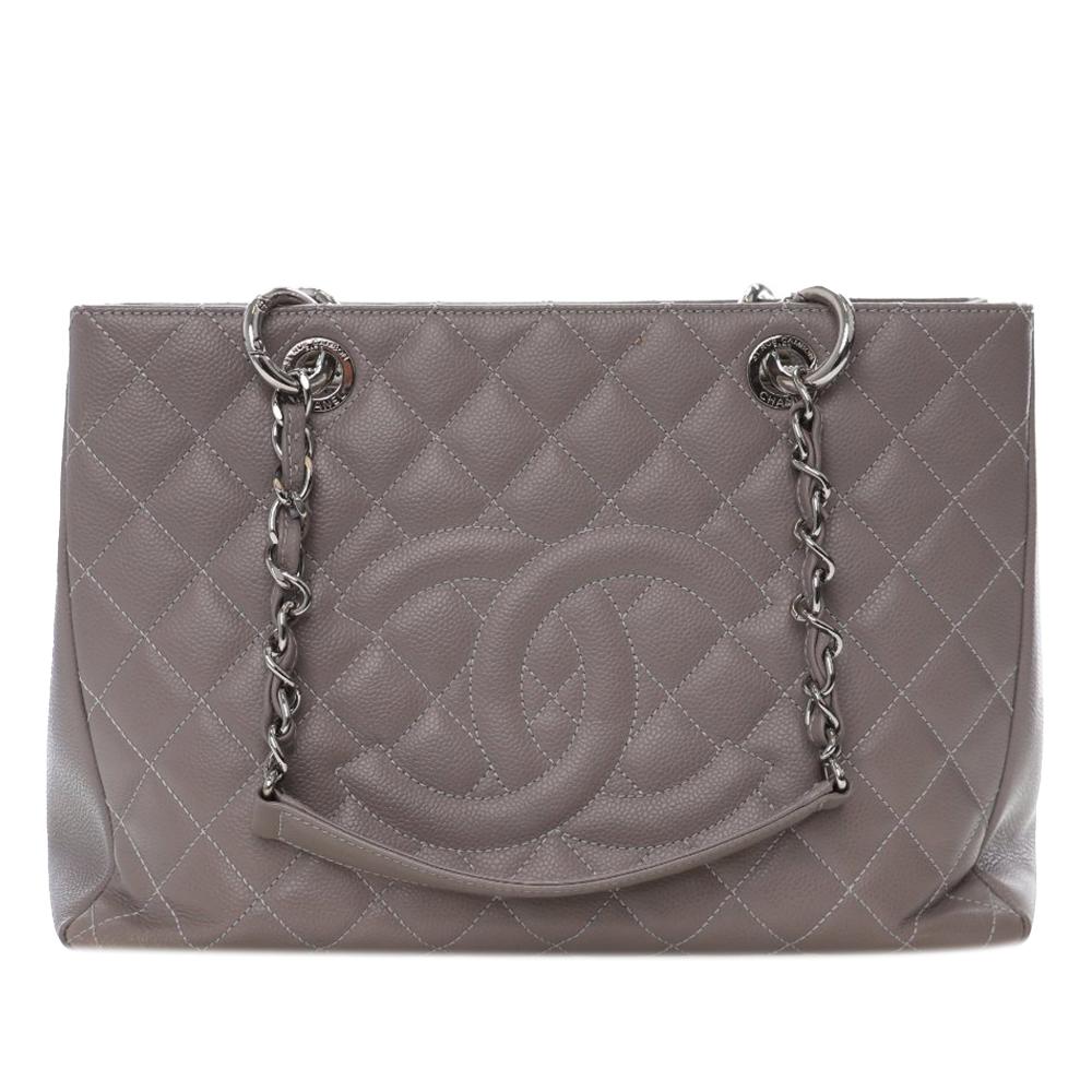 Chanel B Chanel Gray Caviar Leather Leather Caviar Grand Shopping Tote France