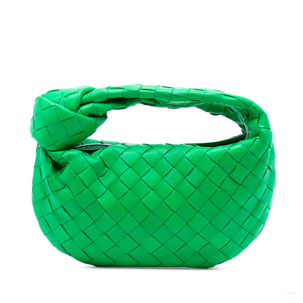 Bottega Veneta Jodie Mini Intrecciato Leather Hobo Handbag Green