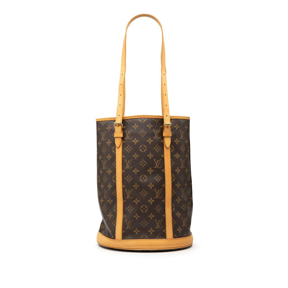 Louis Vuitton B Louis Vuitton Brown Monogram Canvas Fabric Monogram Bucket GM France