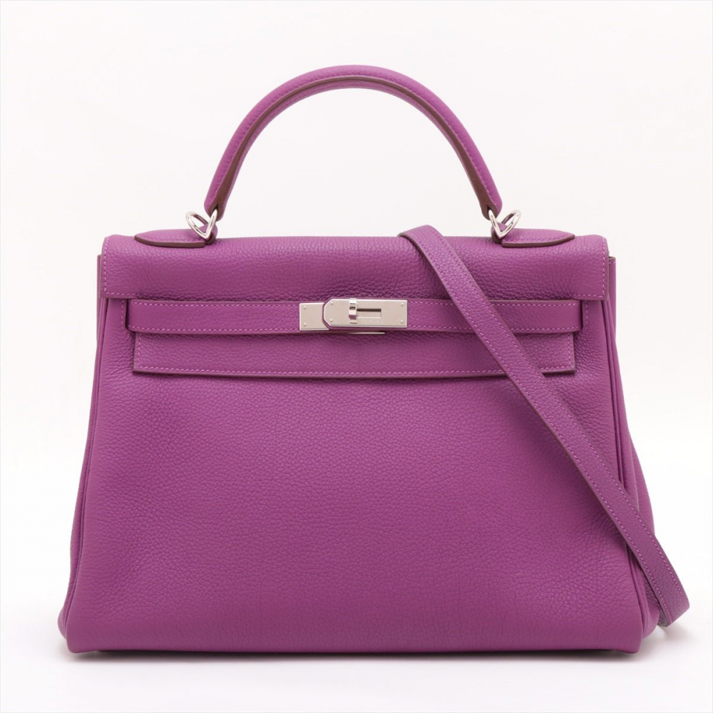 Hermès Kelly 32 Togo Leather 2-Ways Top-handle Handbag Anemone