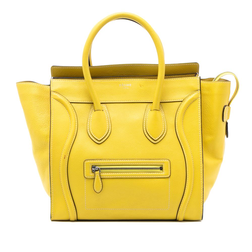 Celine B Celine Yellow Calf Leather Mini skin Luggage Tote Italy