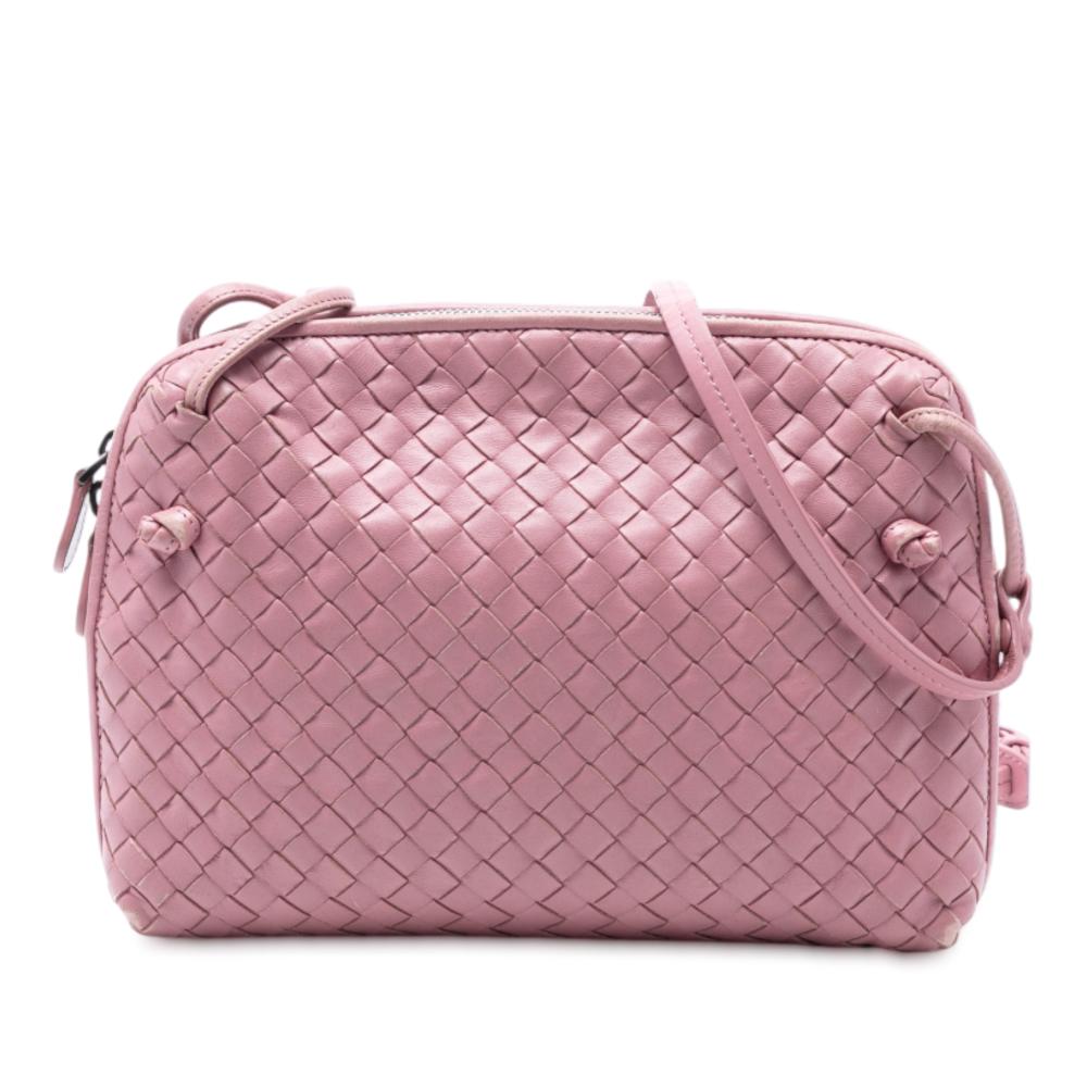 Bottega Veneta B Bottega Veneta Pink Nappa Leather Leather Nappa Intrecciato Nodini Crossbody Italy