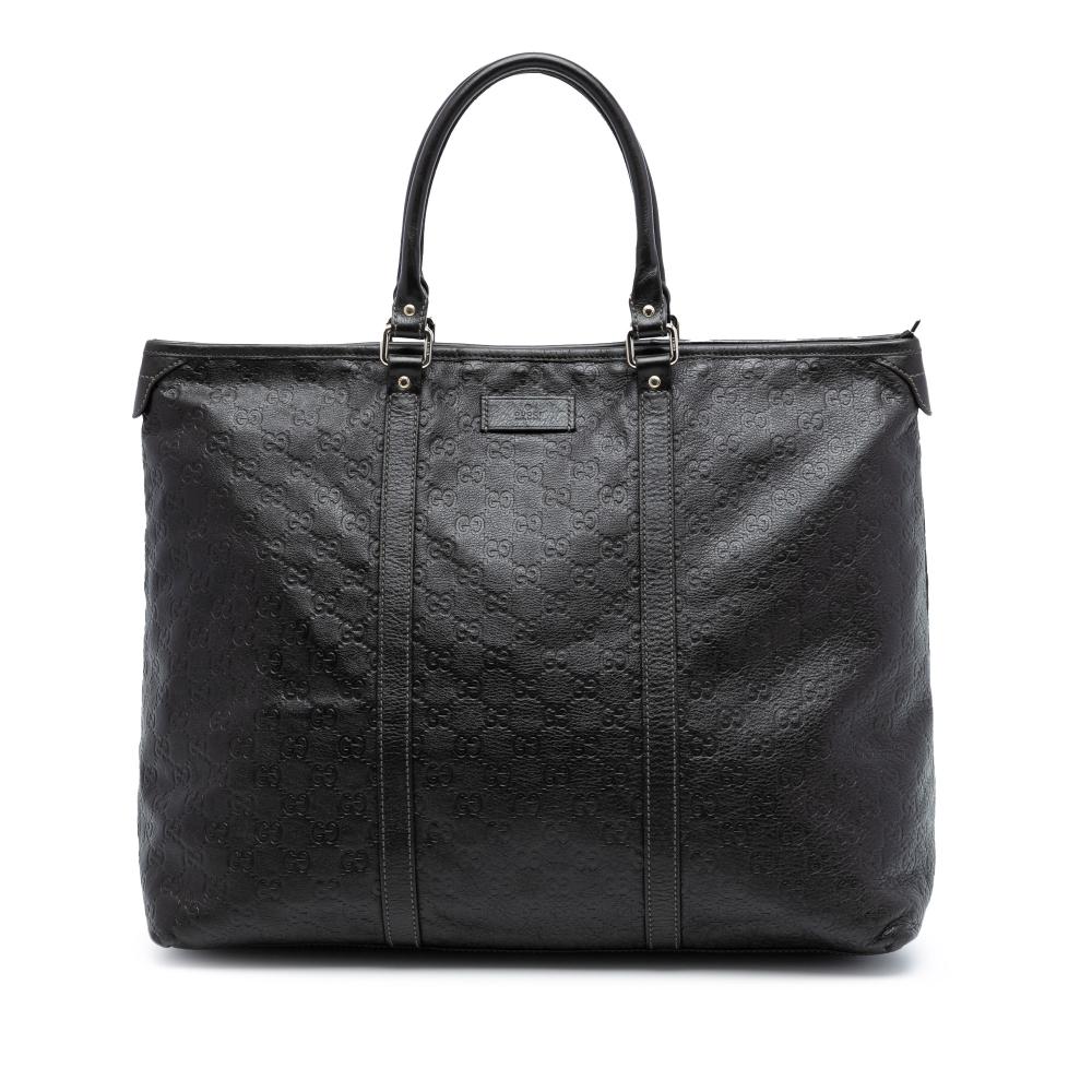 Gucci B Gucci Brown Dark Brown Calf Leather Guccissima Weekender Italy