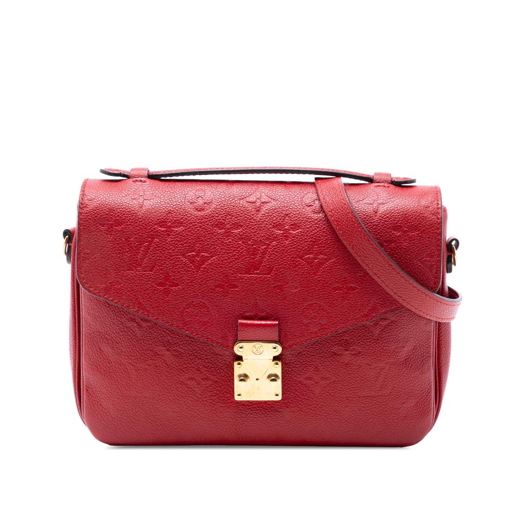 Louis Vuitton AB Louis Vuitton Red Monogram Empreinte Leather Pochette Metis France