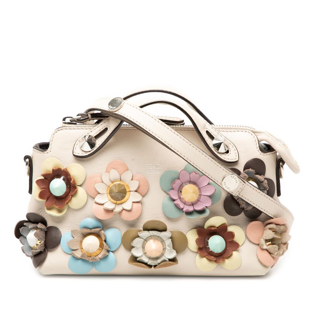 Fendi B Fendi White Off White Calf Leather Mini By The Way Flowerland Satchel Italy