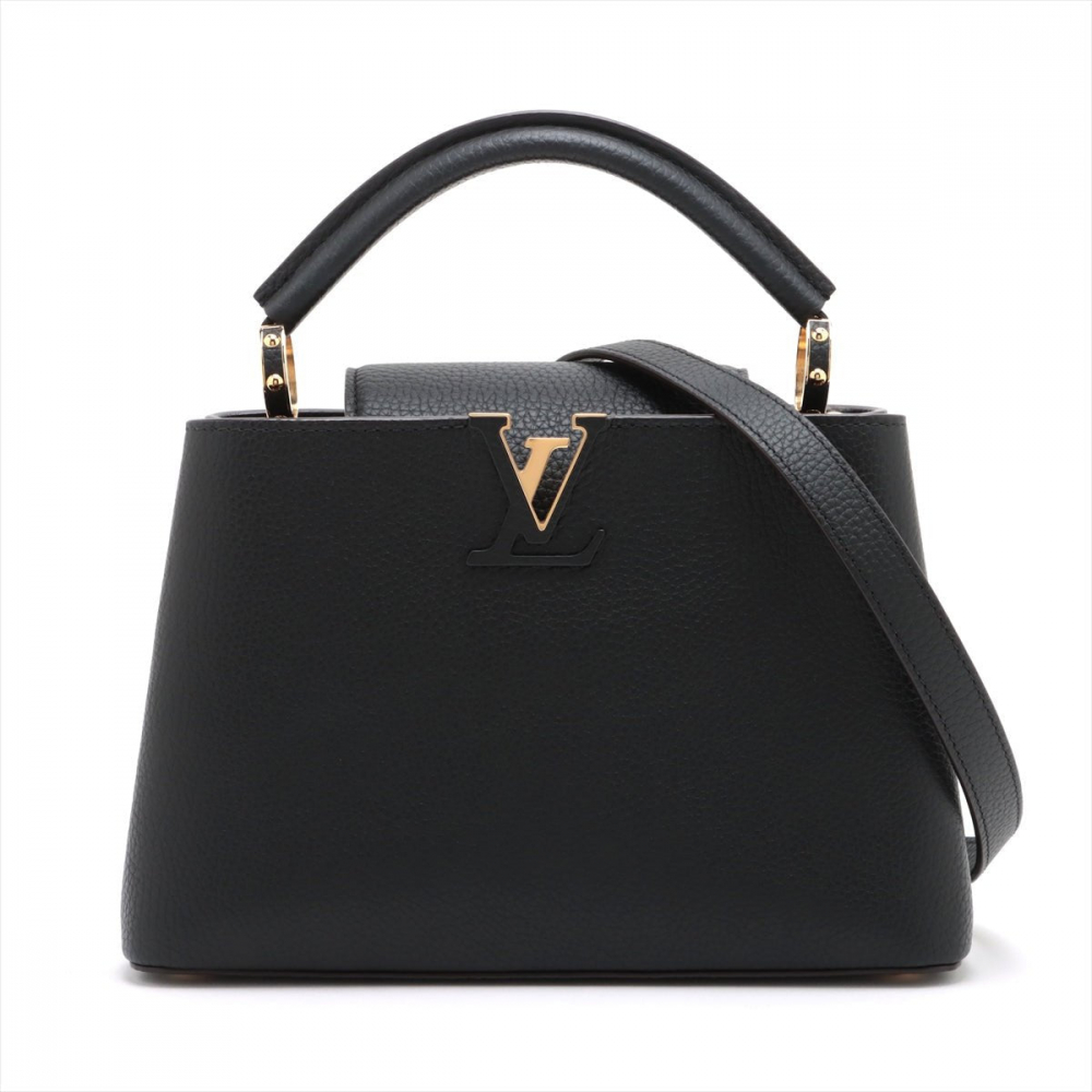 Louis Vuitton Capucines BB Taurillon Leather 2-Ways Handbag Black