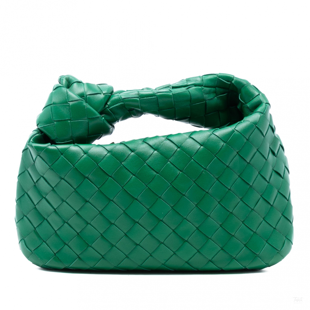 Bottega Veneta Jodie Mini Intrecciato Leather Hobo Handbag Green