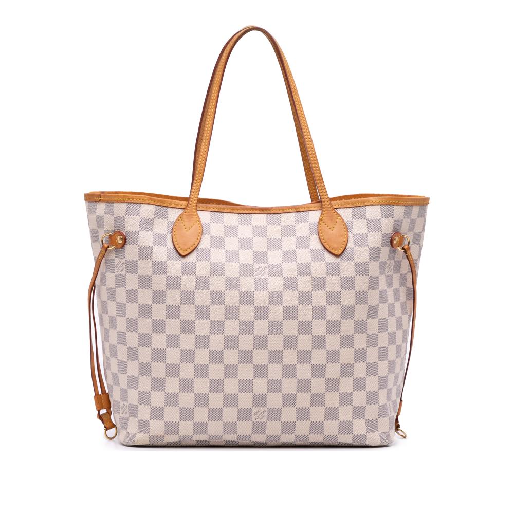Louis Vuitton B Louis Vuitton White Damier Canvas Fabric Damier Azur Neverfull MM Spain